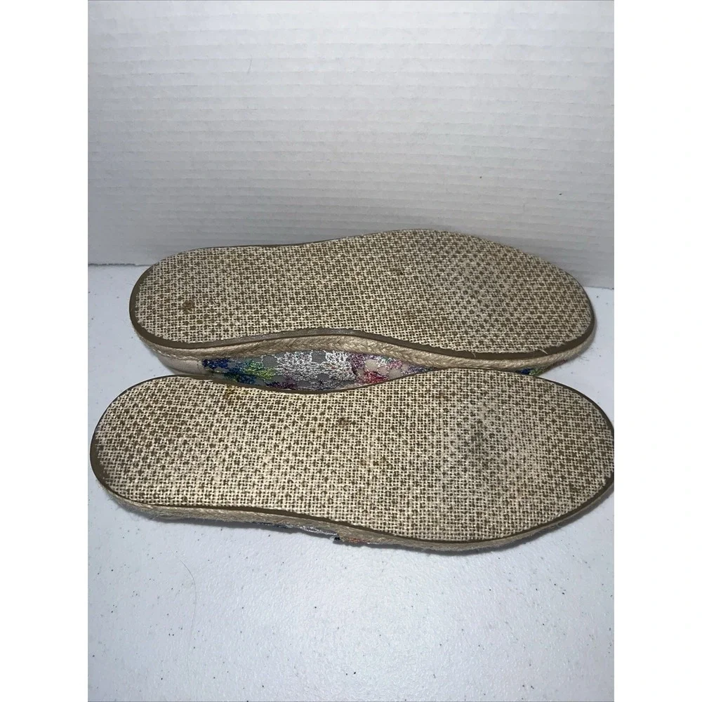 Toms Shoes Women's Palmera Rainbow Lace Flats Slip On Multicolor Size 7.5